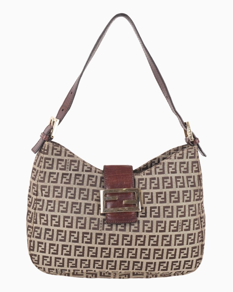 FENDIバッグ Bolsa Fendi Vintage Original Mamma Baguette Canvas Zucchino Azul